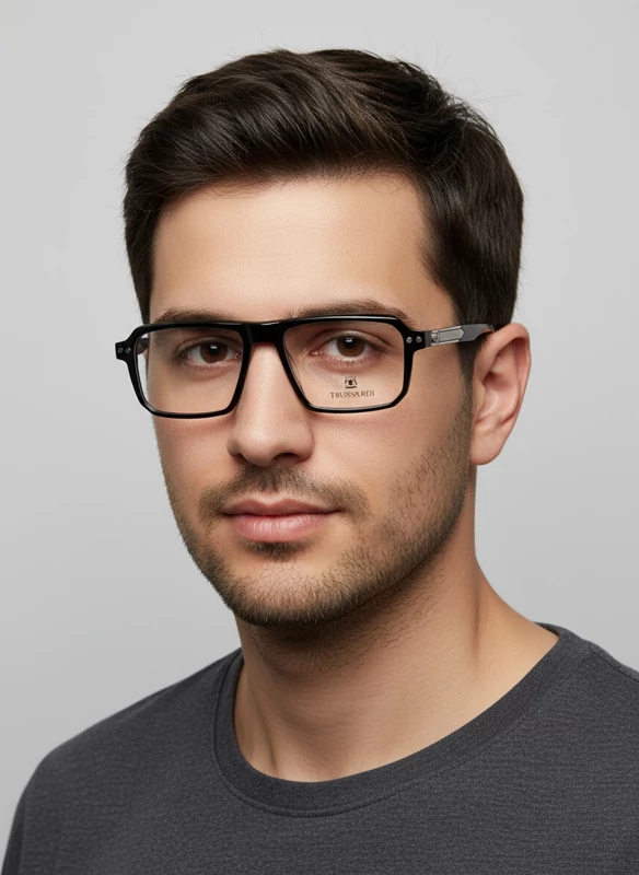 عینک طبی مردانه trussardi مستطیلی سایز کوچک