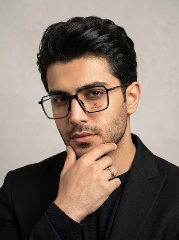 عینک طبی مردانه trussardi مستطیلی