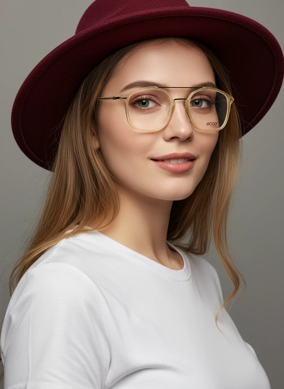 عینک طبی زنونه ecco مربعی بزرگ