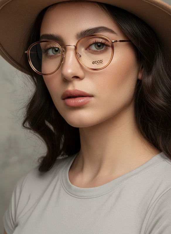 عینک طبی زنونه ecco گرد کالباسی