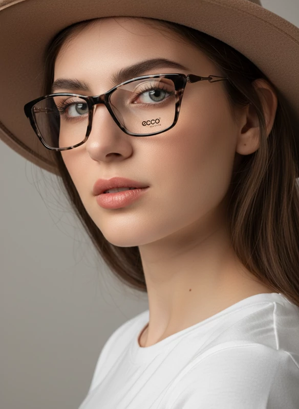 عینک طبی زنونه ecco گربه ای پلنگی