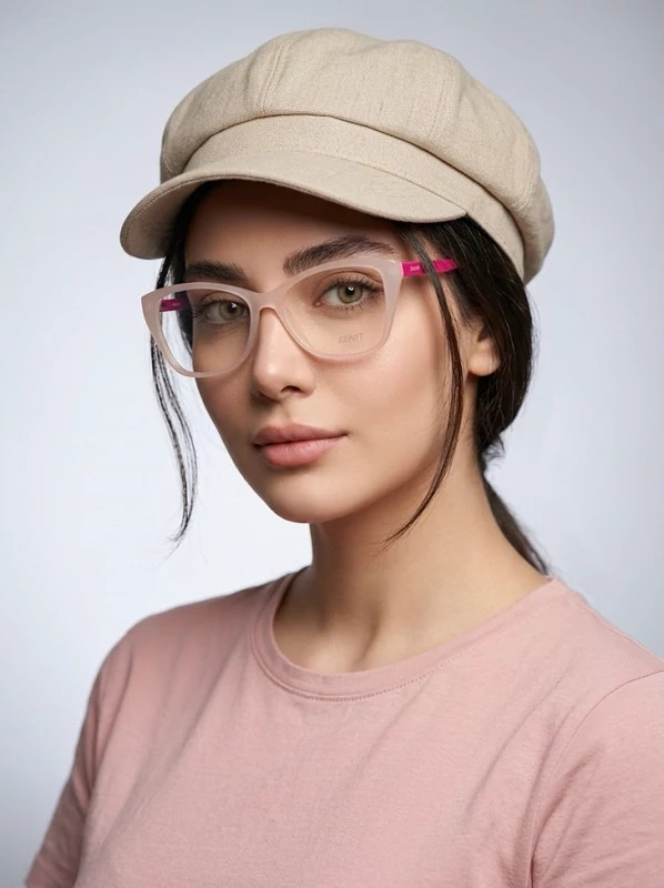 عینک طبی زنانه zenit گربه ای صورتی پاستلی