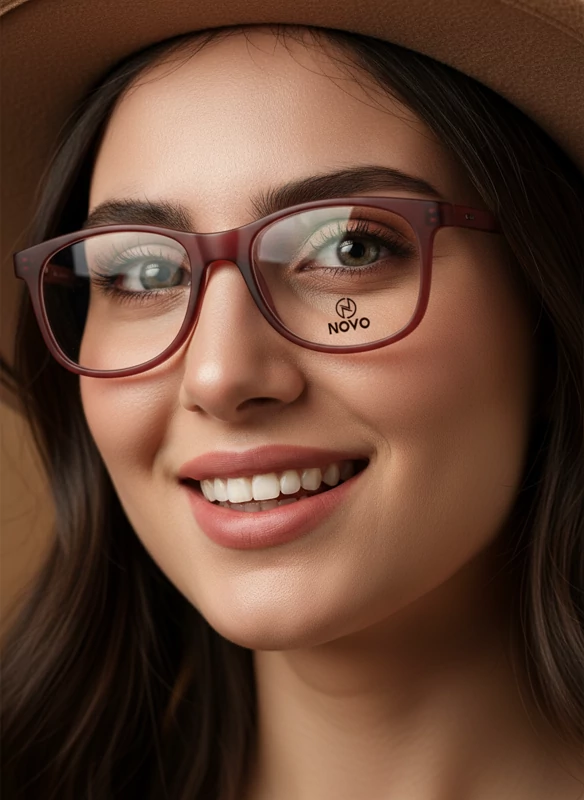 عینک طبی زنانه novo مربعی کالباسی مات