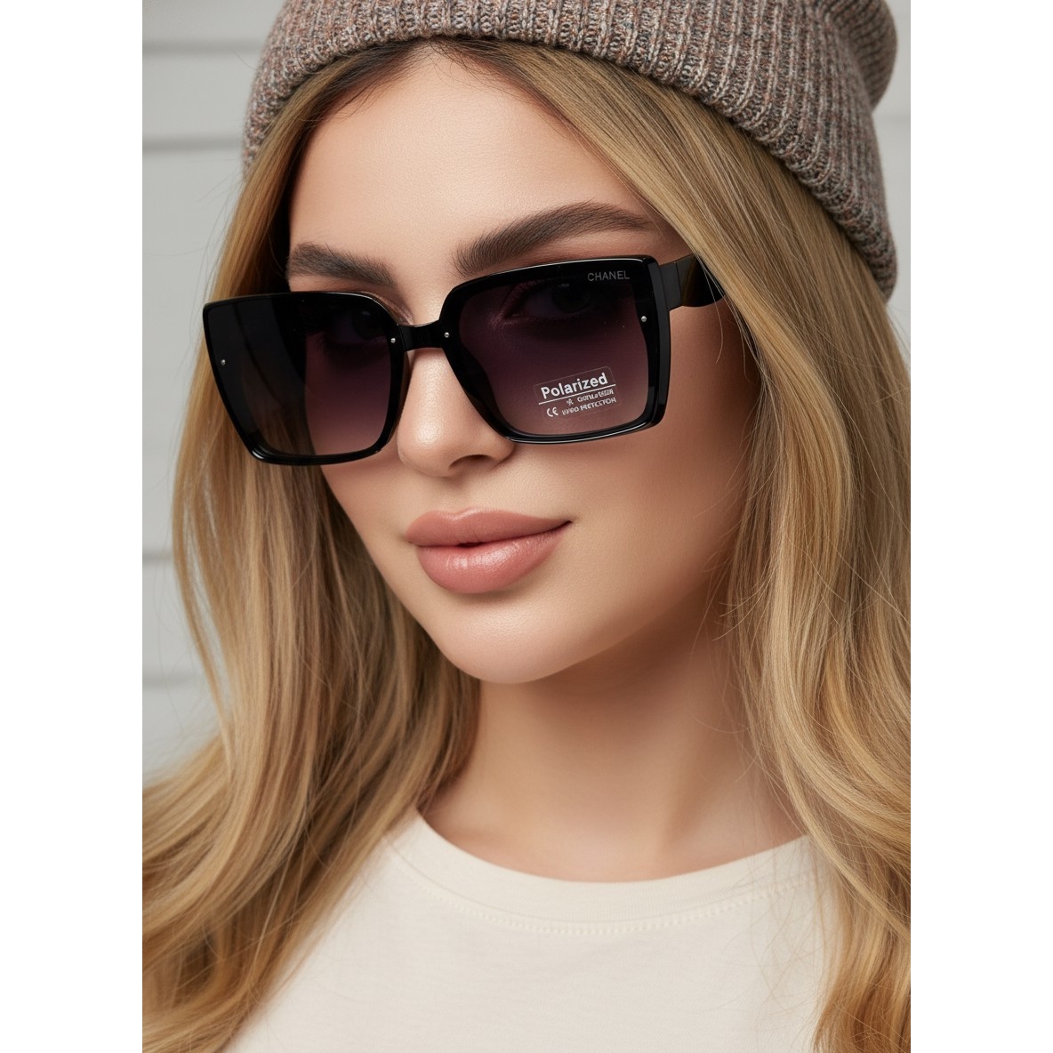 عینک افتابی زنانه مربعی چنل سایز بزرگ