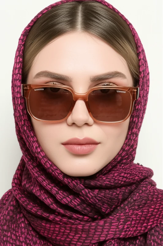 عینک آفتابی زنانه قهوه ای کاراملی