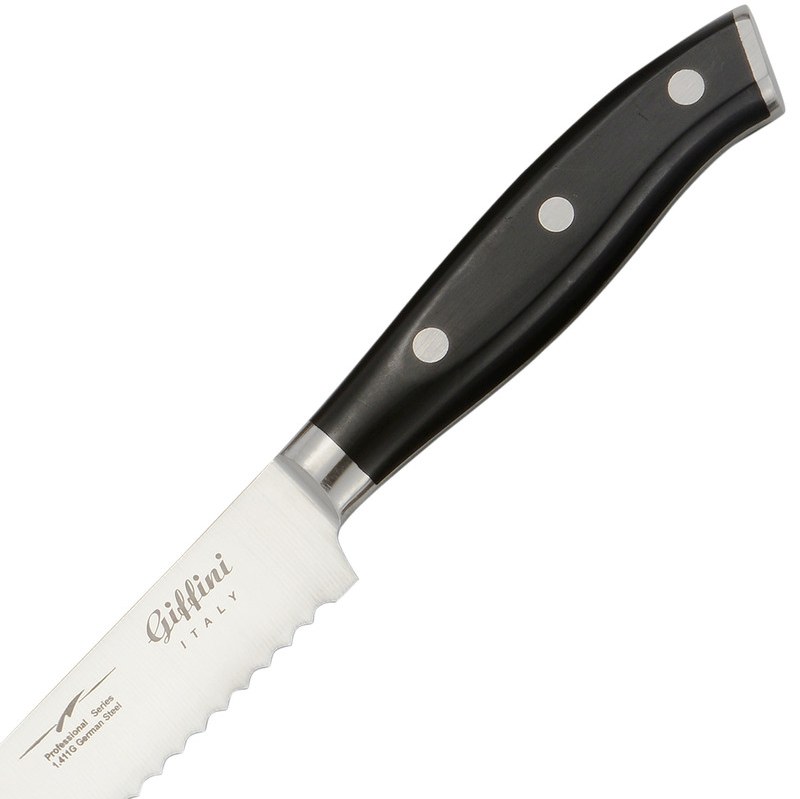 چاقو آشپزخانه اره ایی جی فی نی GIFFINI مشکی مدل G-04