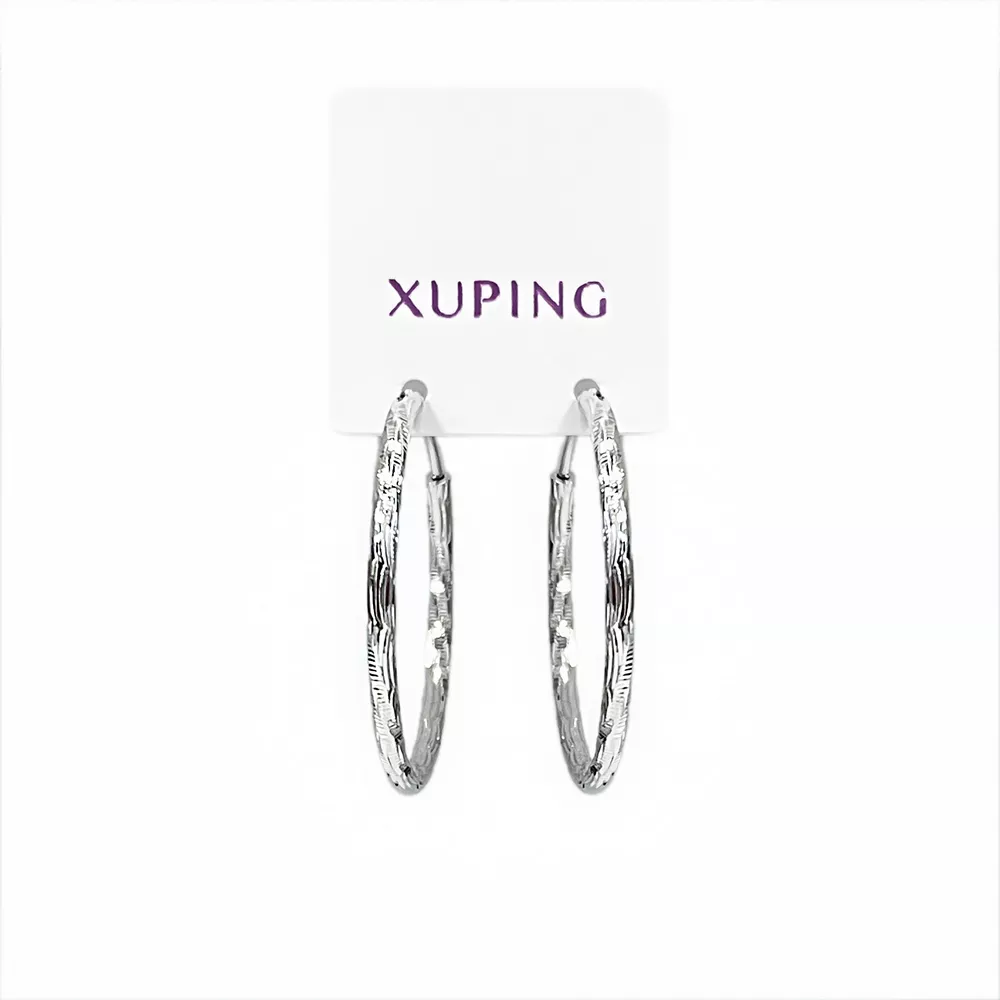 گوشواره حلقه ای نقره ای تراشه ژوپینگ کد 317070213