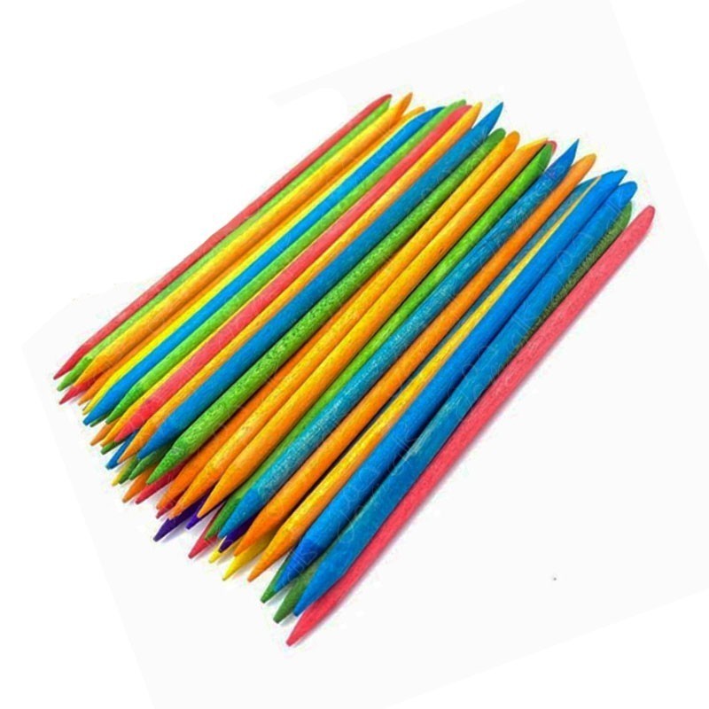عقب زن رنگی(پوشر چوبی رنگی)کاشت ناخن 50عددی