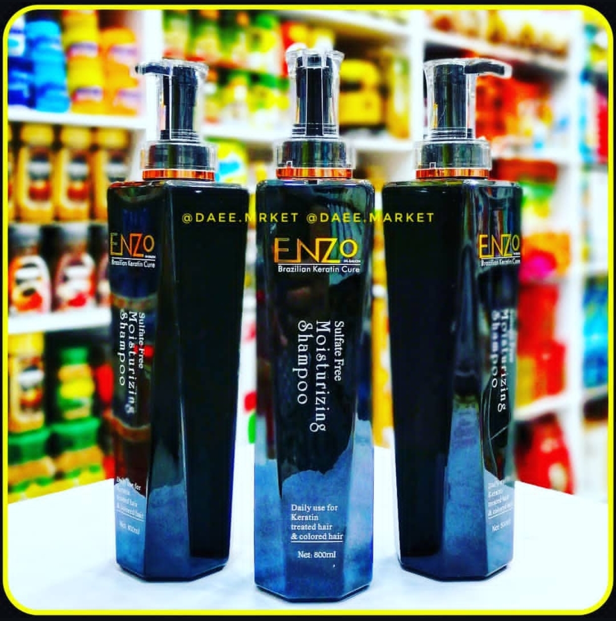 شامپو بدون سولفات انزو 800 میلیلیتر ENZO Brazilian Keratin Cure Sulfate-Free Moisturizing Shampoo