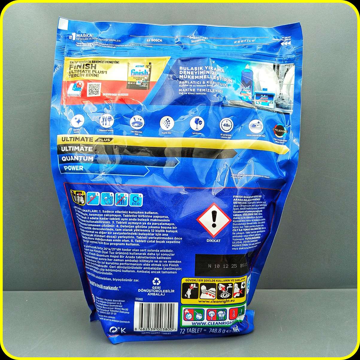 قرص ماشین ظرفشویی فینیش کوانتوم پاوربال 72 عدد | Finish Quantum Powerball Dishwasher Tablets 72