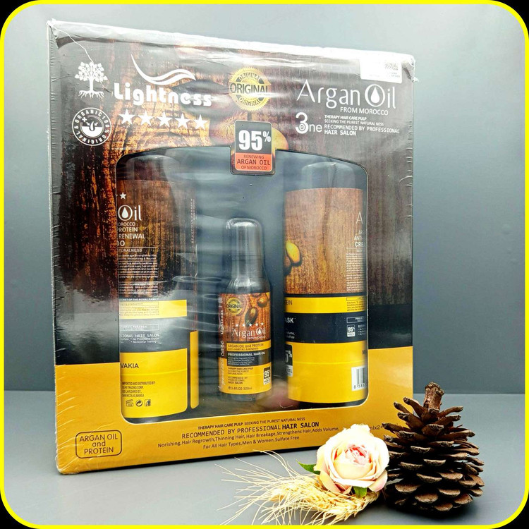 پک آرگان لایتنس اصل 3 عددی بدون سولفات | Lightness Argan Oil Pack
