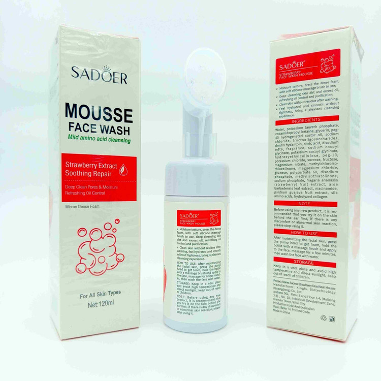فیس واش موس صورت SADOER مدل Mousse Face Wash - حجم 120ml | آبرسان و پاکسازی عمیق پوست