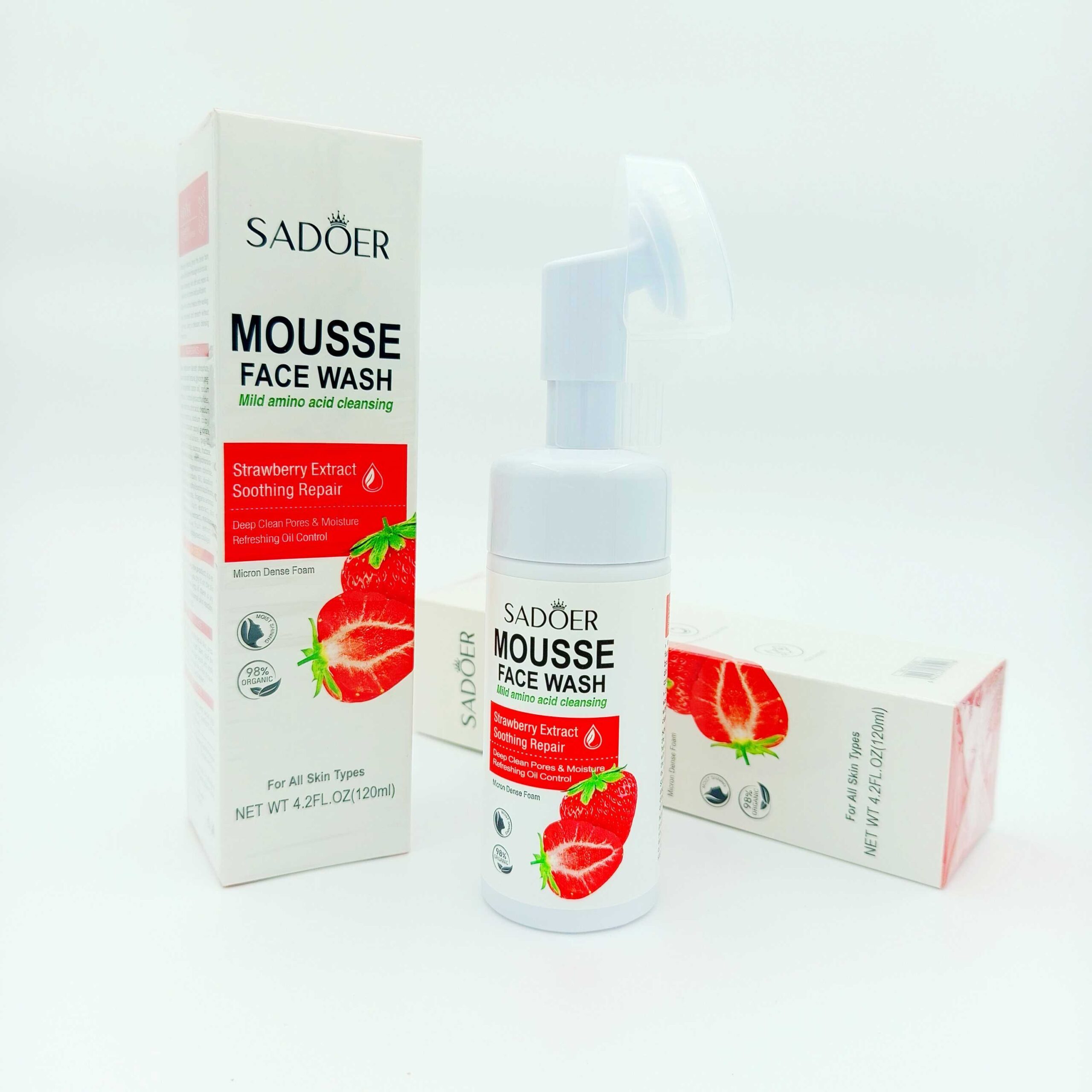 فیس واش موس صورت SADOER مدل Mousse Face Wash - حجم 120ml | آبرسان و پاکسازی عمیق پوست