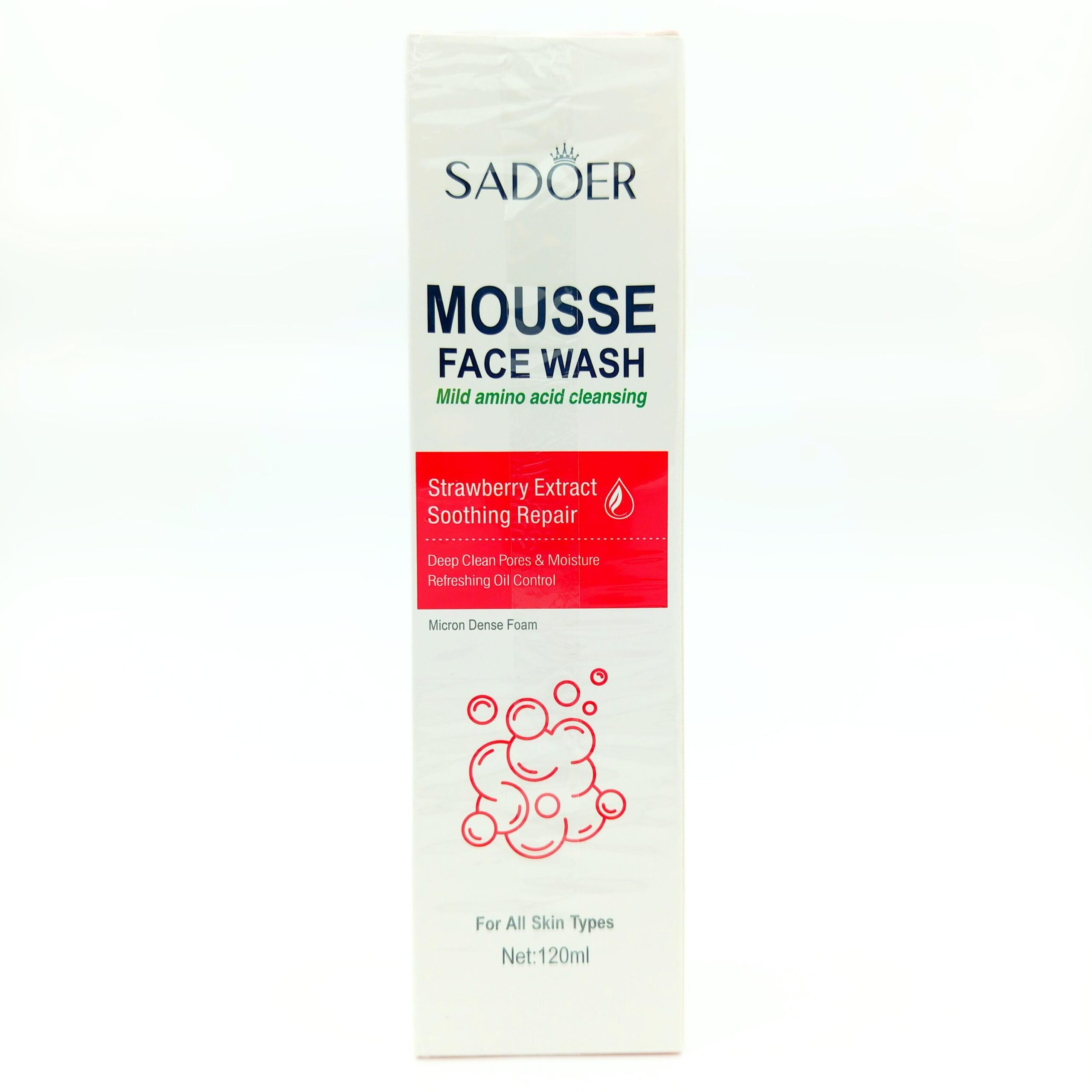 فیس واش موس صورت SADOER مدل Mousse Face Wash - حجم 120ml | آبرسان و پاکسازی عمیق پوست