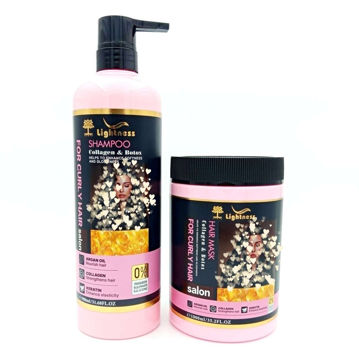 شامپو و ماسک مو Lightness برای موهای فر Collagen and Keratin