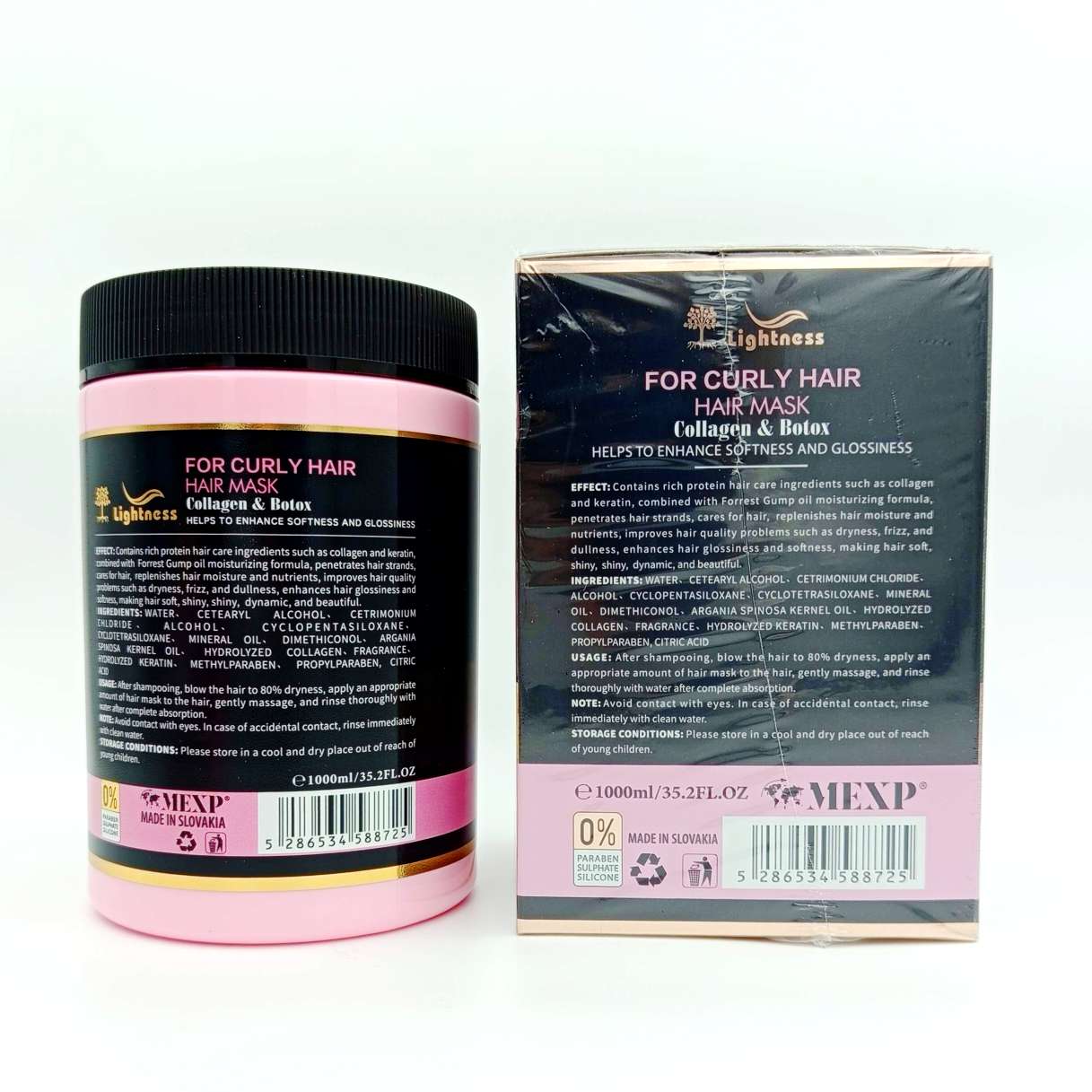 شامپو و ماسک مو Lightness برای موهای فر Collagen and Keratin
