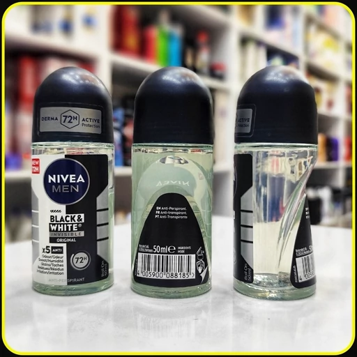 مام رول ضد تعریق نیوآ مردانه بلک اند وایت اینویزیبل اورجینال NIVEA MEN Black & White Invisible Original 50ml