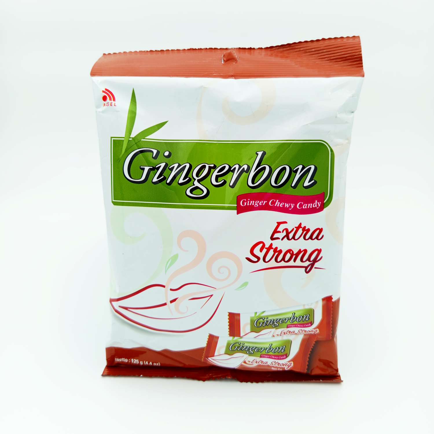 آبنبات زنجبیلی جویدنی Gingerbon Extra Strong وزن 125 گرم | طعم قوی و خاص