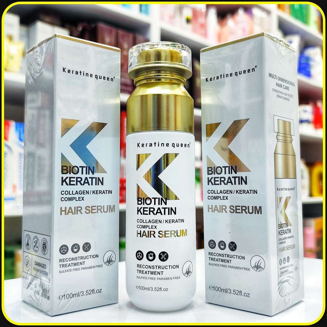 سرم مو بیوتین کراتین Keratine Queen مدل Biotin Keratin Hair Serum حجم 100 میلیلیتر