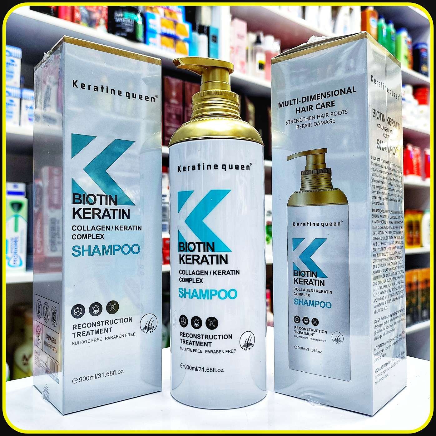 شامپو بیوتین کراتین کویین 900 میلیلیتر | Keratine Queen Biotin Keratin Shampoo