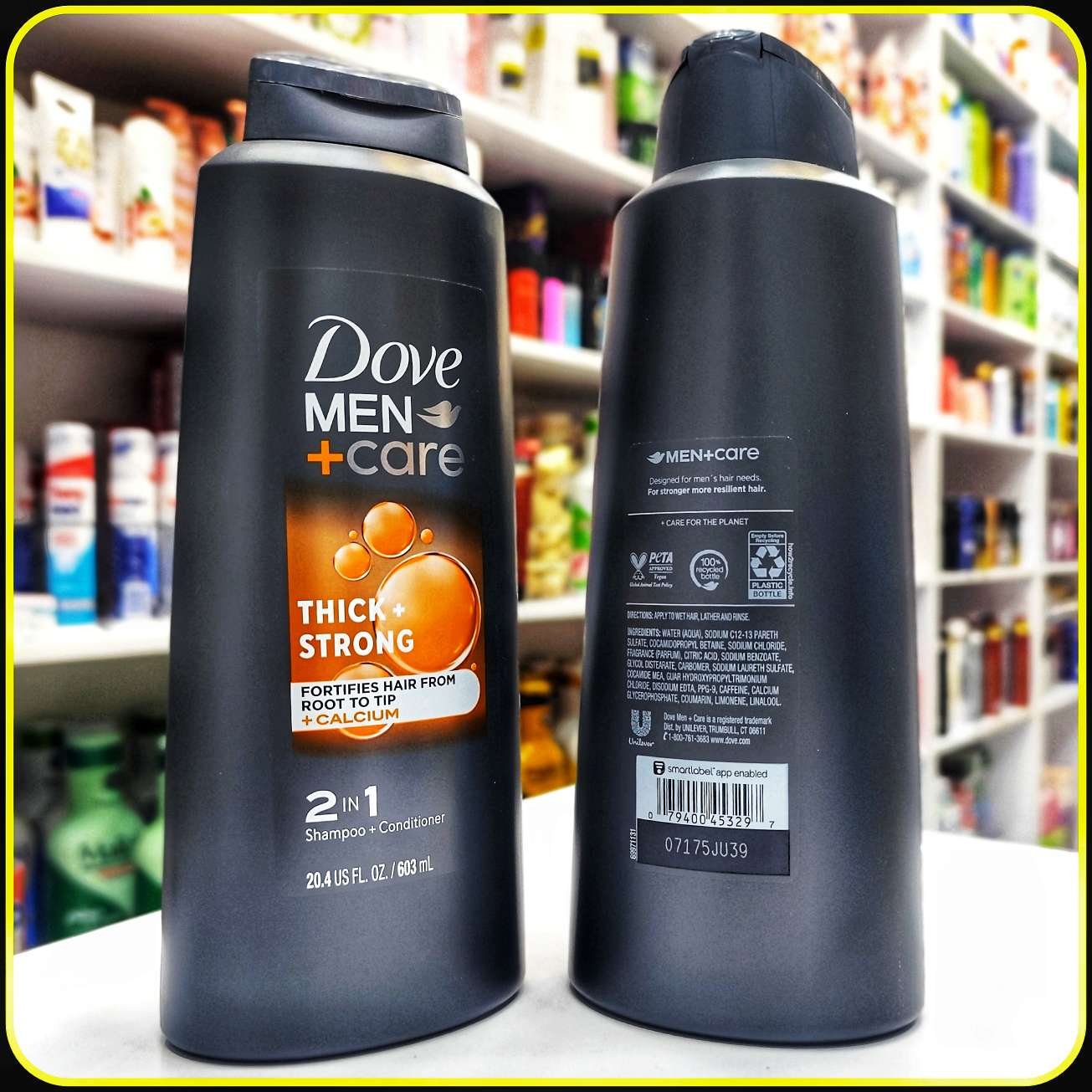 شامپو و نرم کننده داو محافظ و تقویتی آقایان Dove Men+Care Thick + Strong حجم 603 میلیلیتر