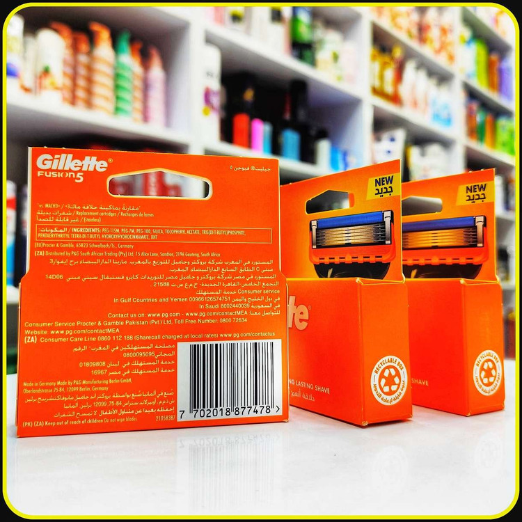 تیغ یدک ژیلت فیوژن 5 – بسته 2 عددی – اصلاح نزدیکتر و ماندگار Gillette Fusion5