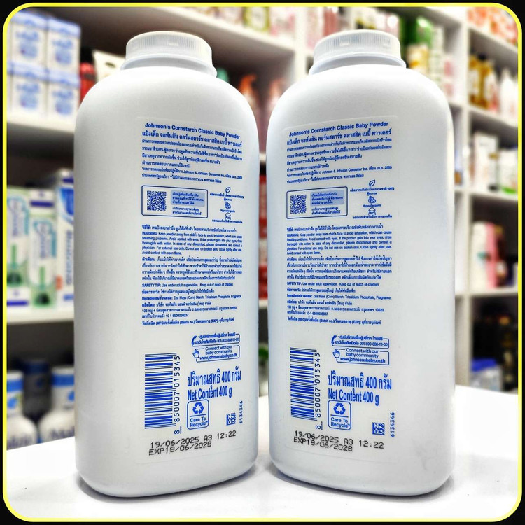 پودر بچه جانسون کورناستارچ 400 گرم | Johnson’s Cornstarch Classic Baby Powder