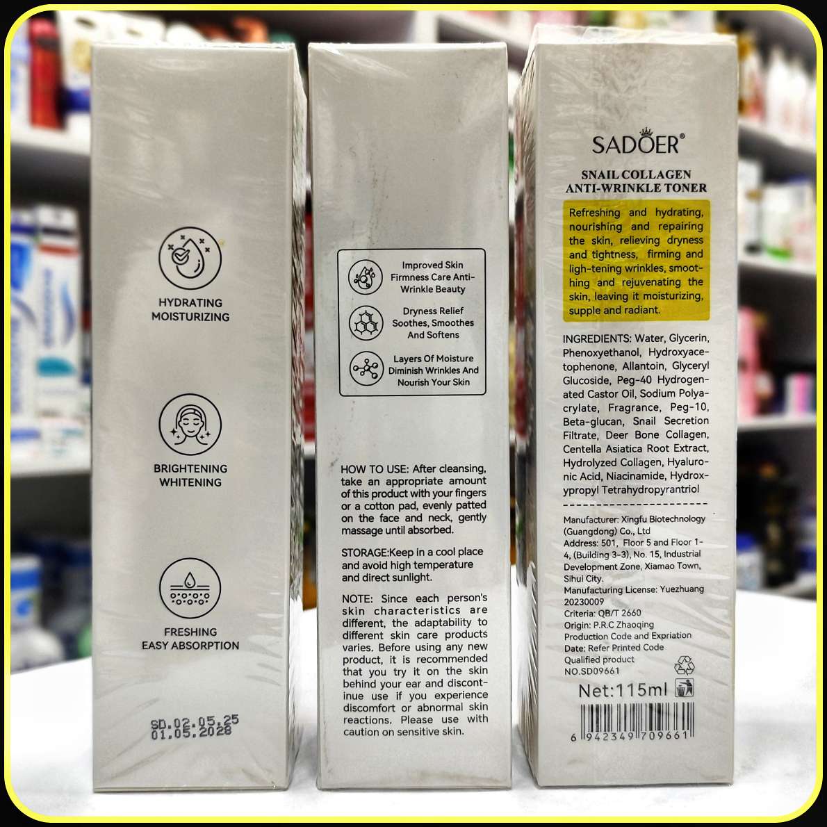 تونر ضد چروک حلزون کلاژن SADOER | Snail Collagen Anti-Wrinkle Toner