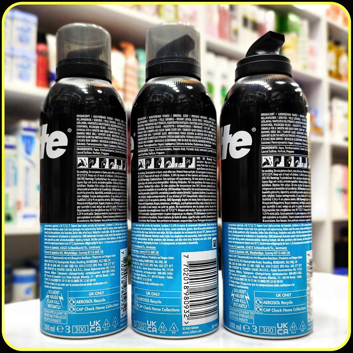 فوم اصلاح ژیلت مدل Original Scent Sensitive حجم 200 میلیلیتر | Gillette Shave Foam