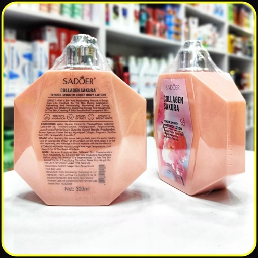لوسیون بدن کلاژن ساکورا SADOER مدل Collagen Sakura حجم 300 میلیلیتر