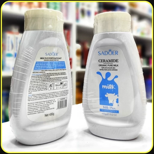 نمک حمام شیر و سرامید سادور 430 گرم | Sadoer Ceramide Organic Pure Milk Body Cleanser