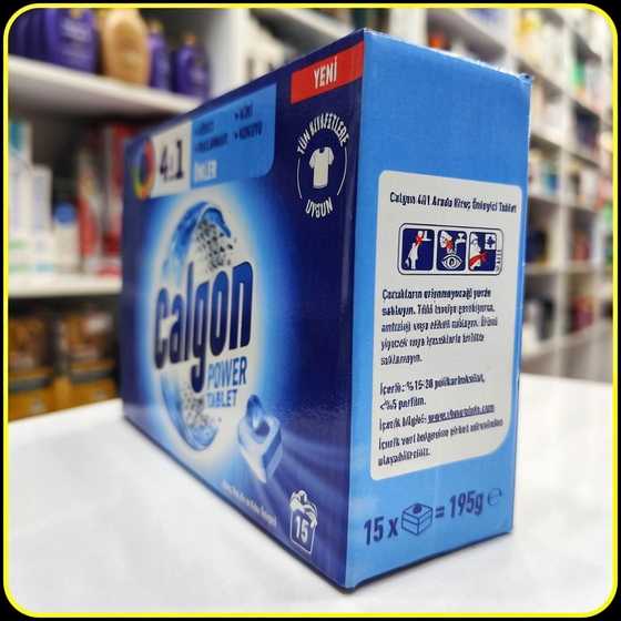 قرص جرمگیر ماشین لباسشویی کالگون 4 در 1 Calgon Power Tablet بسته 15 عددی 195 گرمی
