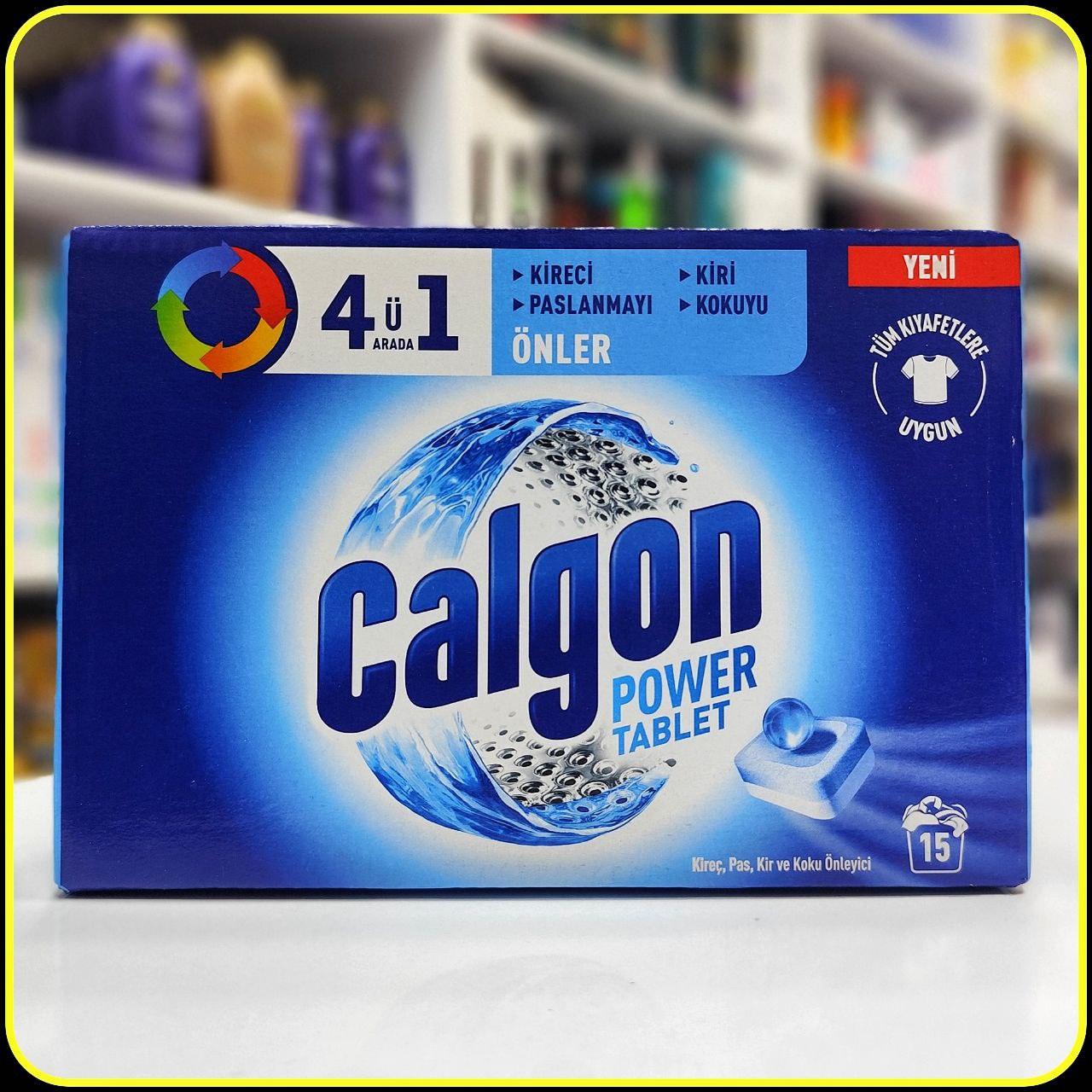 قرص جرمگیر ماشین لباسشویی کالگون 4 در 1 Calgon Power Tablet بسته 15 عددی 195 گرمی