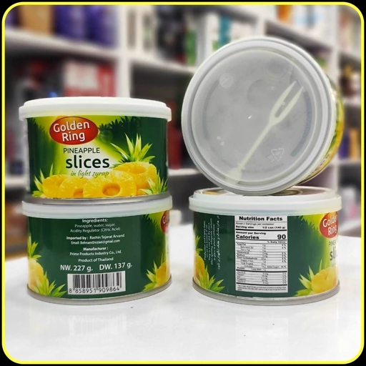 کمپوت آناناس اسلایس در شربت سبک گلدن رینگ 227 گرم | Golden Ring Pineapple Slices in Light Syrup