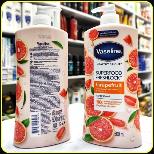 لوسیون بدن وازلین Healthy Bright Superfood Freshlock Grapefruit حجم 500 میلیلیتر | Vaseline Healthy Bright Superfood Fr