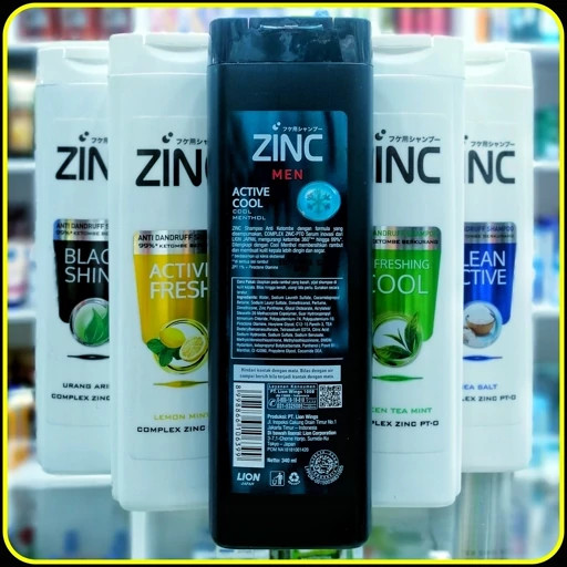 شامپو موی سر زینک ضد شوره ژاپنی با عصاره های مختلف (340میل) zink