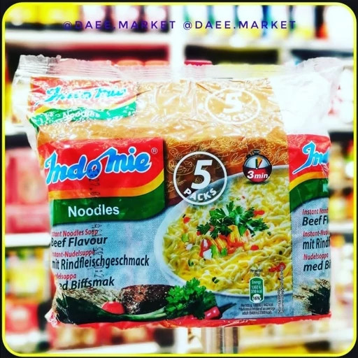 نودل اندومی 5 عددی با طعم مرغ، گوشت و سبزیجات | بسته 350 گرمی
