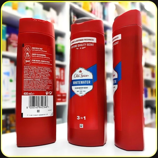 شوینده 3کاره سر و صورت و بدن معطر اولد اسپایس نوع Old Spice Whitewater 3in1 400ml