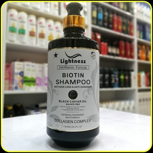 شامپو بیوتین لایتنس حاوی روغن خاویار سیاه و کلاژن کمپلکس | Lightness Biotin Shampoo