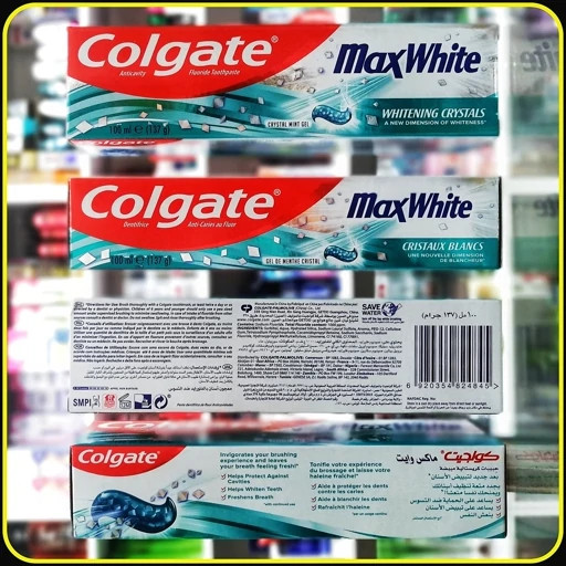 خمیر دندان کولگیت مکس وایت با کریستالهای سفیدکننده Colgate MaxWhite Whitening Crystals 100ml