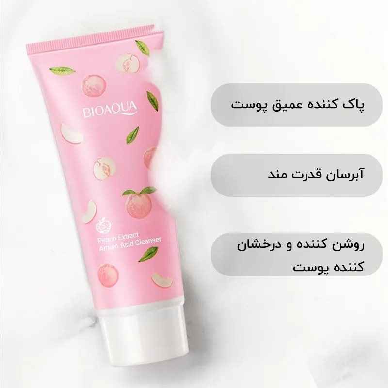 فوم شستشو آمینو اسید عصاره هلو بیوآکوا