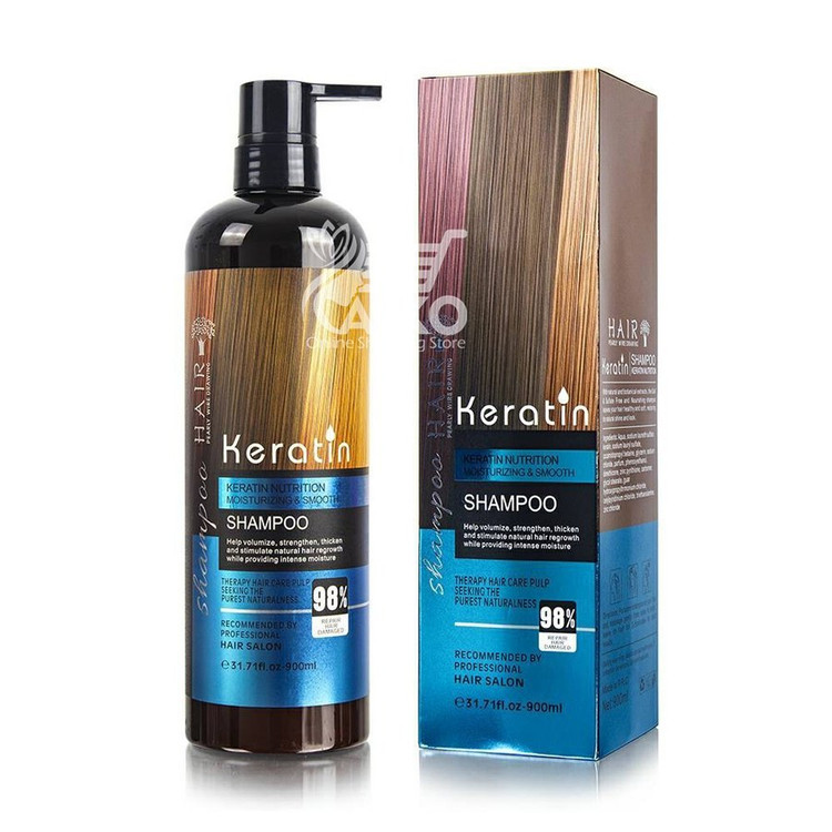 شامپو کراتین 98 درصد بدون سولفات هیر keratin hair اصل برزیل 900 میل کرایتن هیر