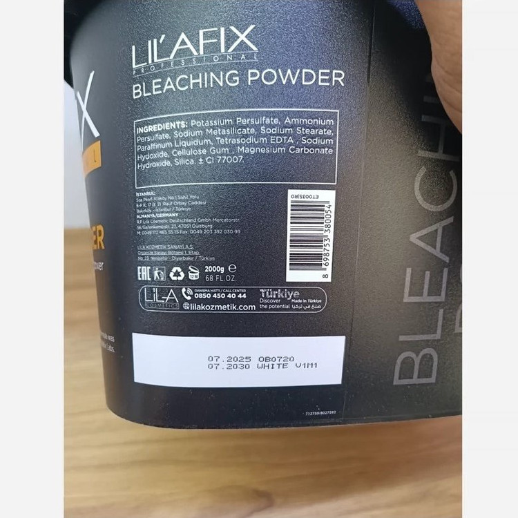 پودر دکلره لیلافیکس 2 کیلویی آبی و سفید اصل اورجینال ترکیه (lilafix bleach powder