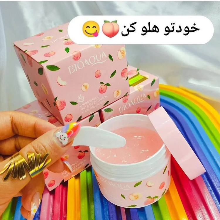 اسکراب هلو بیوآکوا 140 گرم لایه بردار نرم کننده و خوشبو کننده پوست