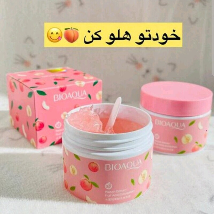 اسکراب هلو بیوآکوا 140 گرم لایه بردار نرم کننده و خوشبو کننده پوست