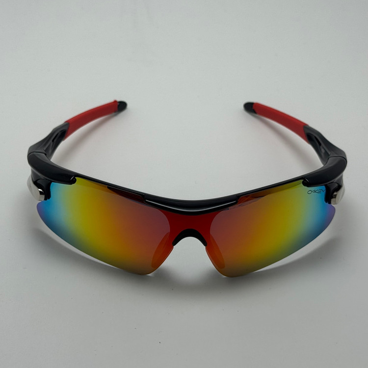 عینک آفتابی اسپرت اوکلی Oakley مدلRadar عدسی آتیشی فریم مشکی 806