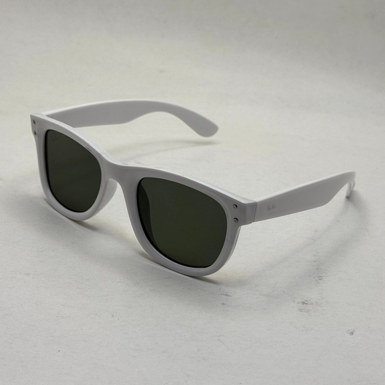 عینک آفتابی ریبن ویفرر ریورس سفید عدسی سبز به همراه پک کامل rayban