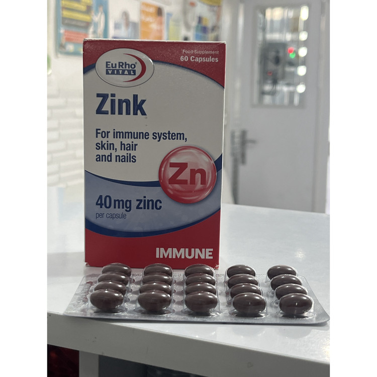 کپسول زینک 40 یوروویتال 60 عددی