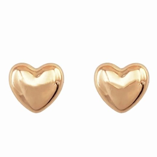 گوشواره طلا 18عیار میخی قلب بادکنکی 0.760گرم