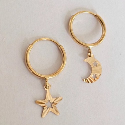 گوشواره طلا 18عیار ماه و ستاره 1.010گرم